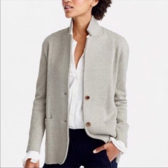 J Crew Gray Knit Blazer Xxs 
